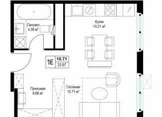 Продажа 1-ком. квартиры, 33.2 м2, деревня Сапроново, микрорайон Купелинка, 7