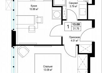 Продаю 1-ком. квартиру, 31.8 м2, деревня Сапроново, микрорайон Купелинка, 7