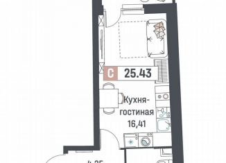 Квартира на продажу студия, 25.4 м2, Мурино, ЖК Авиатор