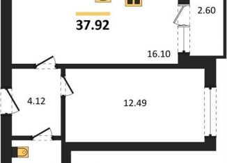 Продажа 1-комнатной квартиры, 37.9 м2, Калининград