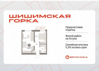 Однокомнатная квартира на продажу, 40.4 м2, Екатеринбург, Чкаловский район, Каслинский переулок, 3