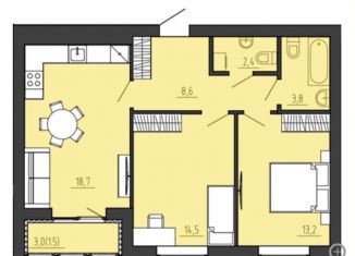 2-ком. квартира на продажу, 64.2 м2, Калининград