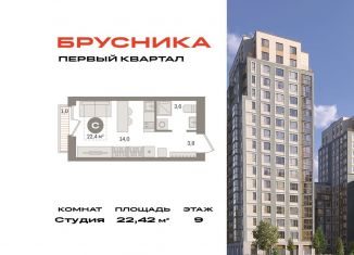 Продаю квартиру студию, 22.4 м2, деревня Сапроново