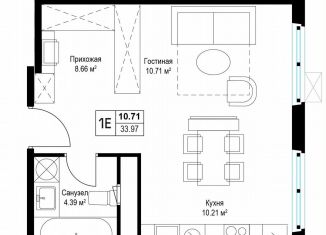 Продается однокомнатная квартира, 33.1 м2, деревня Сапроново, микрорайон Купелинка, 7