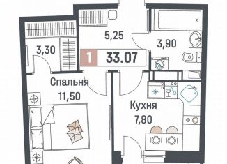Продажа 1-комнатной квартиры, 33.1 м2, Мурино, ЖК Авиатор, проспект Авиаторов Балтики, 29к2