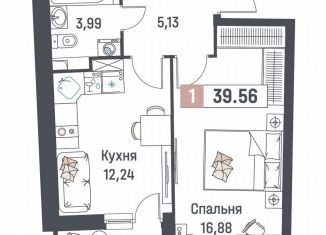 Продаю 1-комнатную квартиру, 39.6 м2, Мурино, ЖК Авиатор