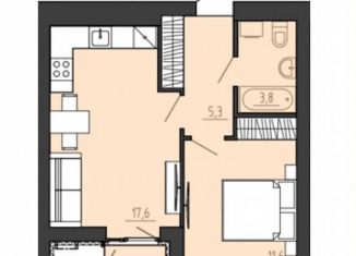 Однокомнатная квартира на продажу, 39.9 м2, Калининград