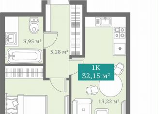 Продажа 1-ком. квартиры, 32.2 м2, Тюмень, Алматинская улица, 10