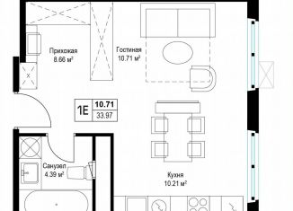 Продаю 1-ком. квартиру, 33 м2, деревня Сапроново, микрорайон Купелинка, 7