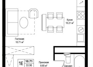 Продажа квартиры студии, 33.8 м2, деревня Сапроново, квартал Центральный, 9