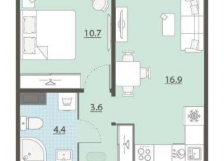 Продаю 1-комнатную квартиру, 35.6 м2, Екатеринбург, Академический район
