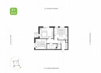 Продам двухкомнатную квартиру, 66 м2, Республика Башкортостан, жилой комплекс Бионика Парк, 7