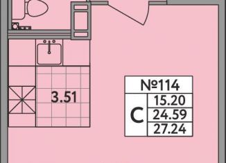 Квартира на продажу студия, 24.6 м2, деревня Новое Девяткино, Главная улица, 2, ЖК Удача