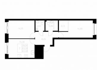 Продаю двухкомнатную квартиру, 63.1 м2, Татарстан, Адмиралтейская улица, 2