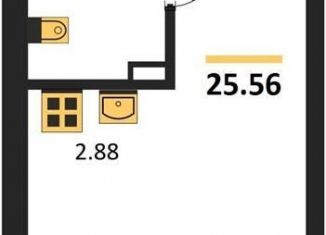 Продам квартиру студию, 25.6 м2, Новосибирск, метро Золотая Нива, улица Королёва, 2