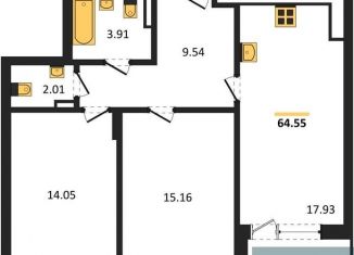 Продаю 2-комнатную квартиру, 64.6 м2, Воронеж, Московский проспект, 66