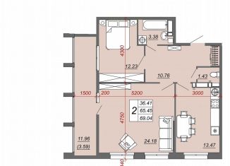 Продается 2-комнатная квартира, 61.5 м2, Ростов-на-Дону, улица Зорге, 11В