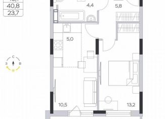 Продаю 2-комнатную квартиру, 41 м2, деревня Пирогово, ЖК Пироговская Ривьера, улица Ильинского, 8к2