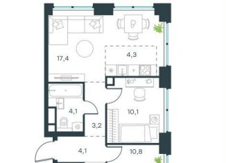 Продажа трехкомнатной квартиры, 54 м2, Москва, жилой комплекс Левел Звенигородская, к1, СЗАО