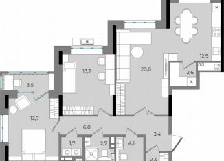 2-ком. квартира на продажу, 87.9 м2, Удмуртия