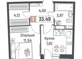 Продажа 1-ком. квартиры, 33.5 м2, Мурино, ЖК Авиатор