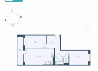 Продам 3-комнатную квартиру, 62.8 м2, Новосибирская область, Междуреченская улица, 7/1
