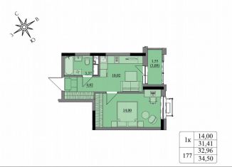 Продаю 1-комнатную квартиру, 33 м2, Удмуртия