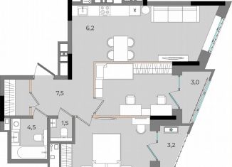 Продажа квартиры со свободной планировкой, 73.6 м2, Удмуртия