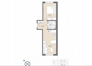 Продается однокомнатная квартира, 34.4 м2, Санкт-Петербург