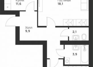 Продажа 2-ком. квартиры, 66.1 м2, Тула, улица Героев России, 6