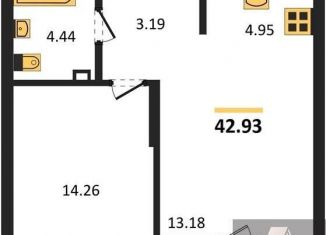 Продаю 1-ком. квартиру, 42.9 м2, Новосибирск, метро Золотая Нива, улица Королёва, 2