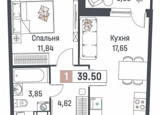 Продается однокомнатная квартира, 39.5 м2, Мурино, ЖК Авиатор