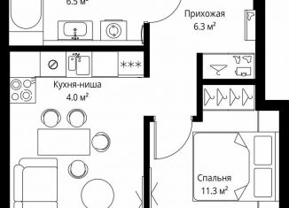 1-комнатная квартира на продажу, 39.5 м2, Москва, САО, 2-я Хуторская улица, 34