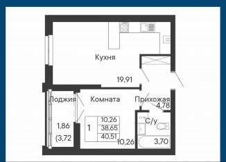 Продам однокомнатную квартиру, 40.5 м2, Ростов-на-Дону