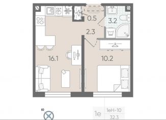 Продаю 1-комнатную квартиру, 32.3 м2, Санкт-Петербург, Красногвардейский район