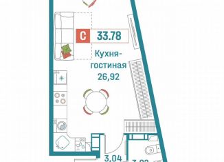 Продажа квартиры студии, 33.8 м2, Мурино, ЖК Графика
