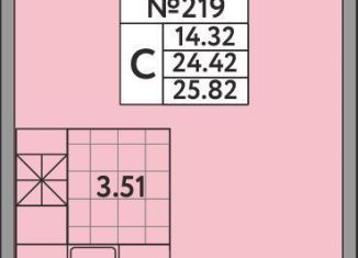 Квартира на продажу студия, 24.4 м2, деревня Новое Девяткино, Главная улица, 2, ЖК Удача