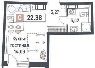 Квартира на продажу студия, 22.4 м2, Мурино, ЖК Авиатор