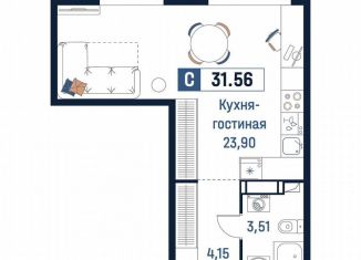 Продается квартира студия, 31.6 м2, Ярославль, Романовская улица, 6к2, ЖК Норские Резиденции