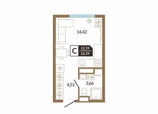 Продается квартира студия, 22.6 м2, Тюмень, Ставропольская улица, 10