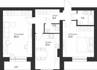 Продам 2-комнатную квартиру, 66.9 м2, Тула, улица Героев России, 6