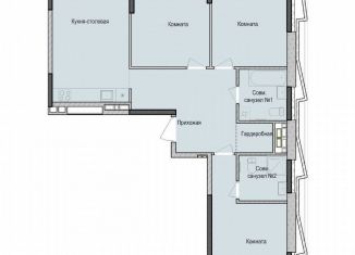 Трехкомнатная квартира на продажу, 85.6 м2, Казань