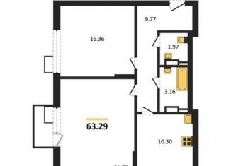 Продажа 2-ком. квартиры, 63.3 м2, Воронеж, проспект Труда, 117