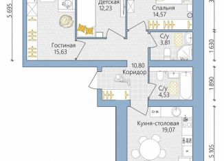Продаю 3-комнатную квартиру, 83 м2, Республика Башкортостан, улица 70 лет Октября, 13В