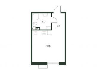 Продам квартиру студию, 26.7 м2, деревня Лобаново
