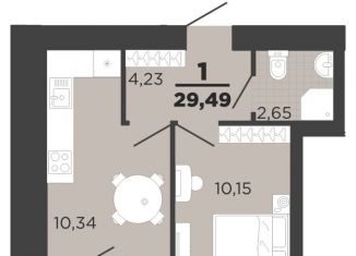 Продам 1-ком. квартиру, 29.5 м2, Рязань, ЖК Юный, Семчинская улица, 8