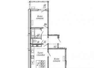 2-комнатная квартира на продажу, 57 м2, Воронеж, улица Шибилкина, 5