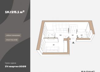 Продаю однокомнатную квартиру, 25.1 м2, Тюмень