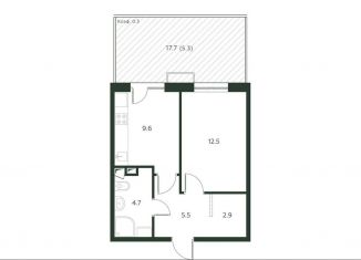Продается 1-ком. квартира, 40.5 м2, деревня Лобаново