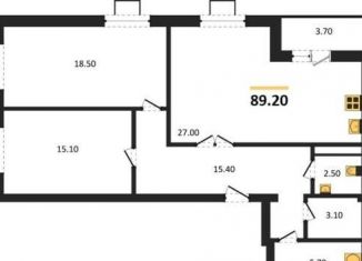 Продается 2-комнатная квартира, 89.2 м2, Воронеж, улица Пескова, 10